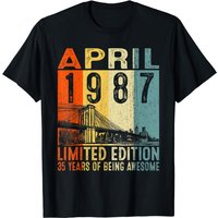 Vintage 1987 36 Yrs Old Made In April 1987 36th Birthday T-shirt