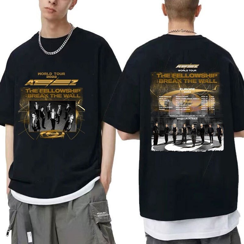 Ateez Break The Wall Shirt, Ateez Fellowship World Tour Shirt — T-shirts pour hommes
