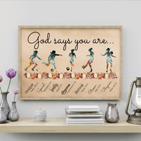 Soccer Girl God Says You Are Poster, Soccer Lover Poster