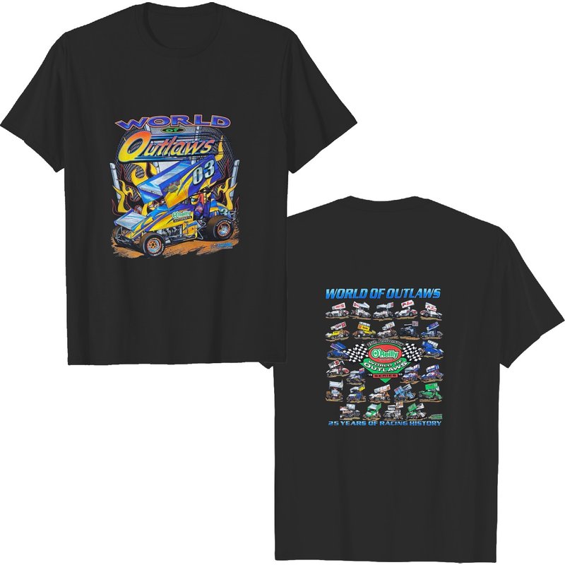 2003 Oreilly Auto Parts World Of Outlaws On Tour Sprint Car Tee — T-shirts pour hommes