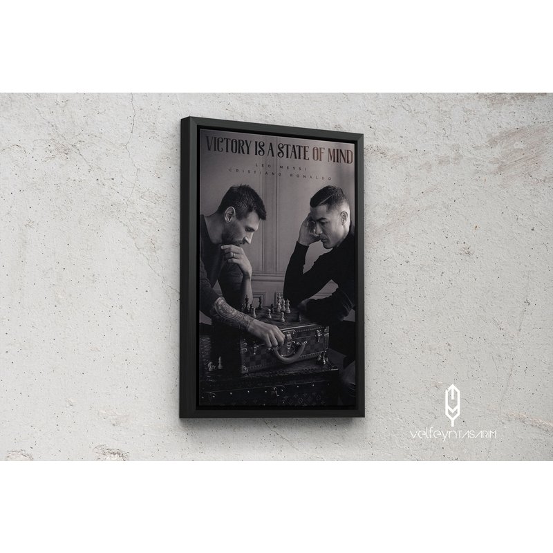 Lionel Messi Cristiano Ronaldo Chess Poster | Messi And Ronaldo Chess Print — Posters & Prints