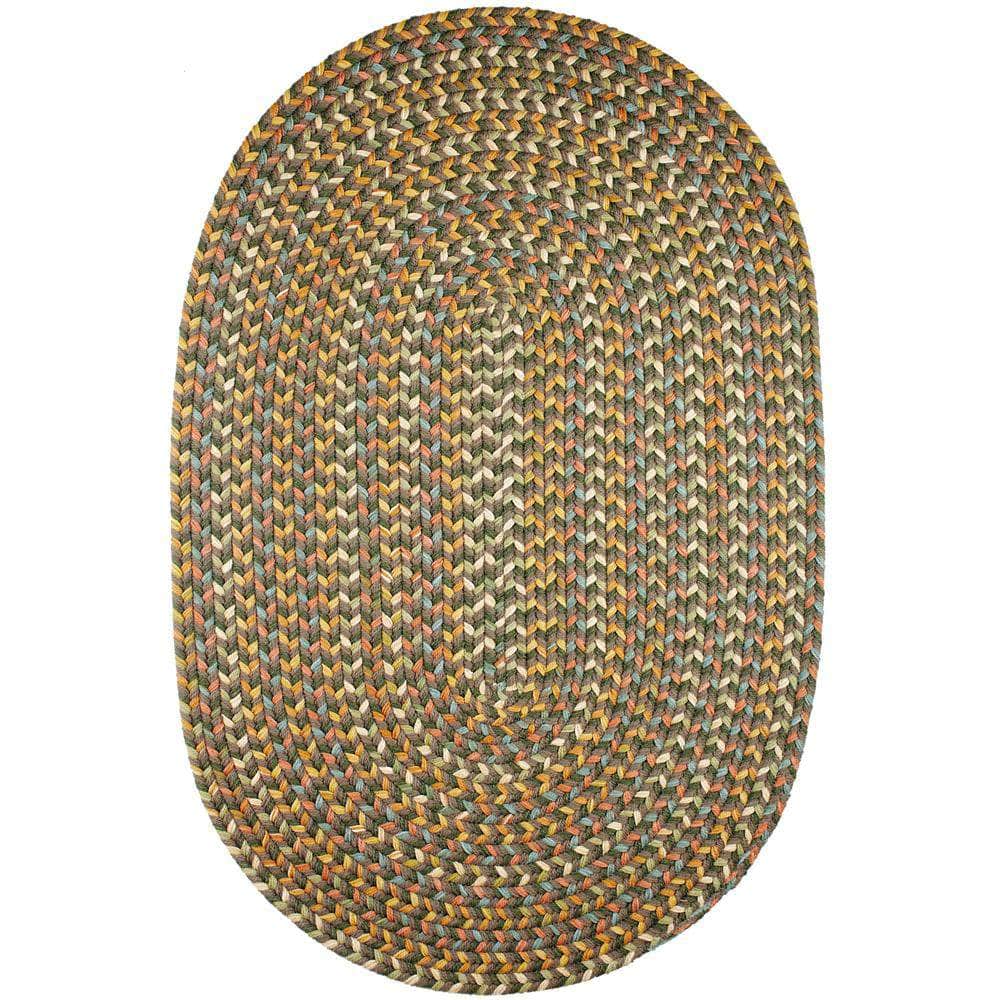 Rhody Rugs Confetti Bright & Bold Braided Rug Dark Taupe Oval 3' X 5