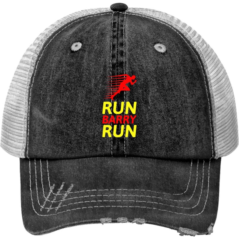 Run Barry Run - The Flash - Print Trucker Hat — Baseball Cap