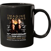 Imagine Dragons Mercury Tour 2022 14th Anniversary Signatures Mugs — Mugs & Tumblers