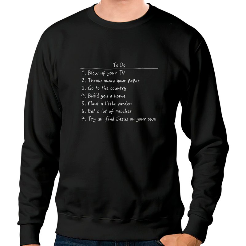 Spanish Pipedream Checklist (dark Backgrounds) - John Prine - Sweatshirts — Mens Hoodies