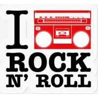 I Radio Rock N Roll - Rock N Roll Music - Stickers — Stickers & Decals