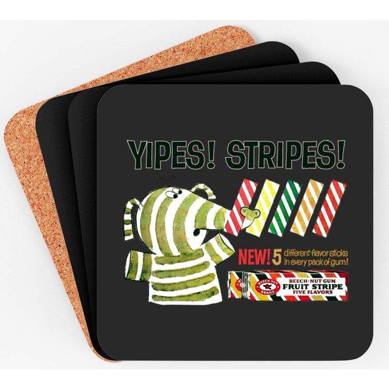 Yipes! Stripes! Beech-nut Fruit Stripe Gum - Gum - Coasters — Sous-verres et napperons