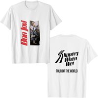 80s Bon Jovi Slippery When Wet World Tour Concert T-shirt — T-shirts pour hommes