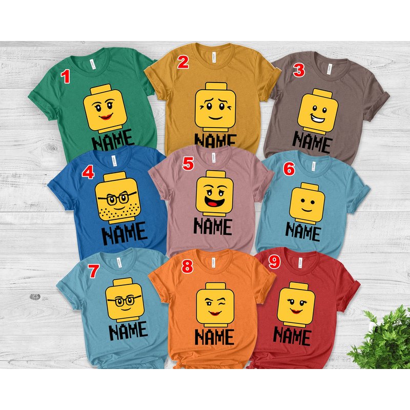 Personalized Building Block Family Shirt — T-shirts pour hommes