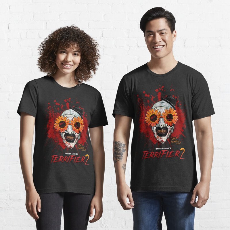 Terrifier 2 Art The Clown Sunflower Sunglasses Horror Movie T-shirt — T-shirts pour hommes