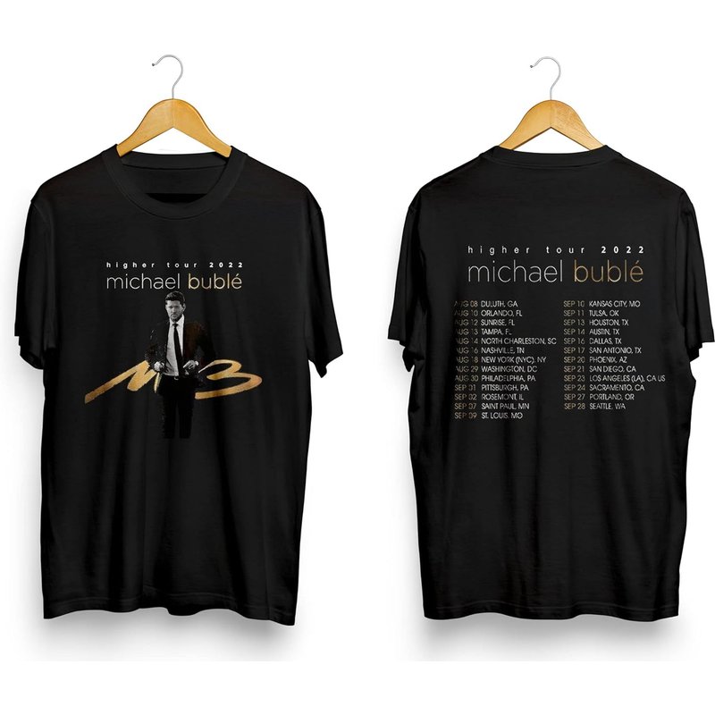 2022 Michael Bublé Higher Tour Unisex Double Sided Shirt — T-shirts pour hommes