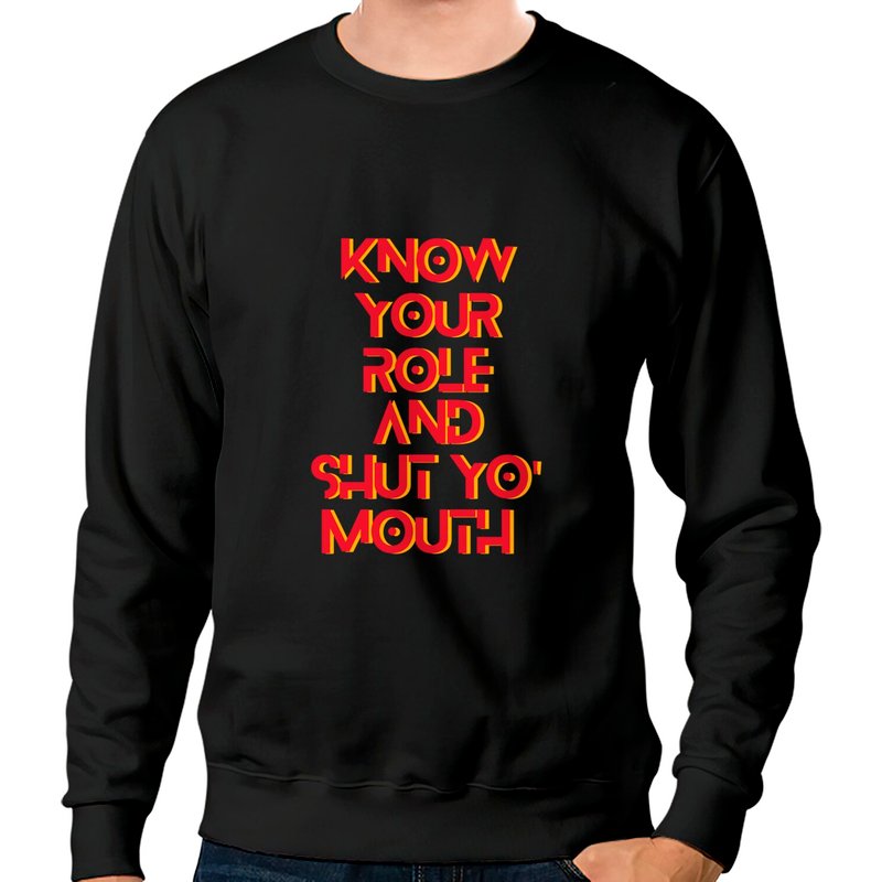 Know Your Role And Shut Yo Mouth Travis Kelce Crewneck Sweatshirt — Sweats à capuche pour hommes