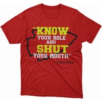Know Your Role And Shut Your Mouth Shirt, Travis Kelce Shirt — T-shirts pour hommes