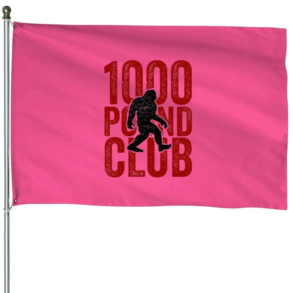 1000 Pound Club Sasquatch Powerlifter House Flag 23" x 35 — Decorative Flags