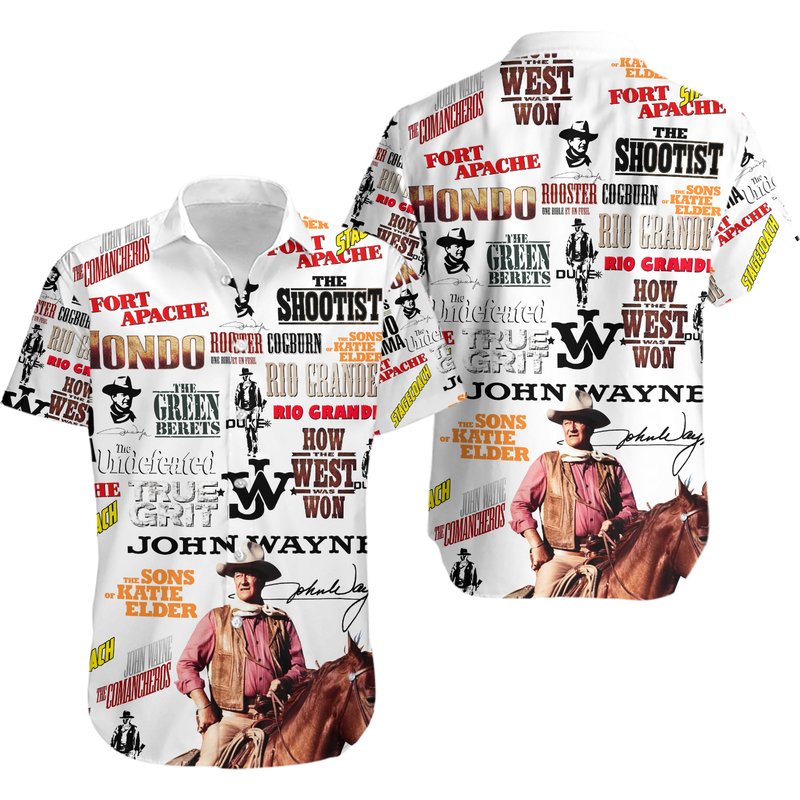 John Wayne Hawaiian Shirt, Actor Hawaiian Shirt — Chemises décontractées pour hommes