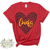 Chiefs Heart Love Leopard Mascot Shirt