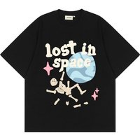 Streetwear Punk T-shirt Lost In Space, Cotton, Unisex, Harajuku, Skeleton Shirt — T-shirts pour hommes