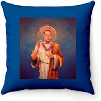 Saint Elon Of Musk - Elon Musk Original Religious Painting Throw Pillows - Nic Cage - Throw Pillows — Decorative Cushions