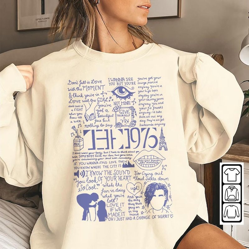 The 1975 Shirt 3, The 1975 Album Tee, Album Tracklist Being Funny Bfiafl Sweatshirt