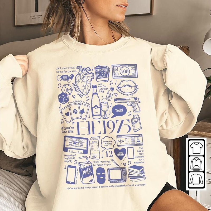 The 1975 Shirt, The 1975 Album Tee, Album Tracklist Being Funny Bfiafl Sweatshirt