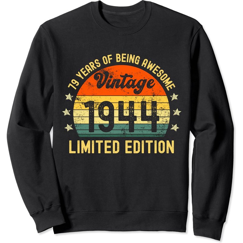 79th Birthday Gifts For 79 Year Old Men Women Vintage 1944 Sweatshirt — Sweats à capuche pour hommes