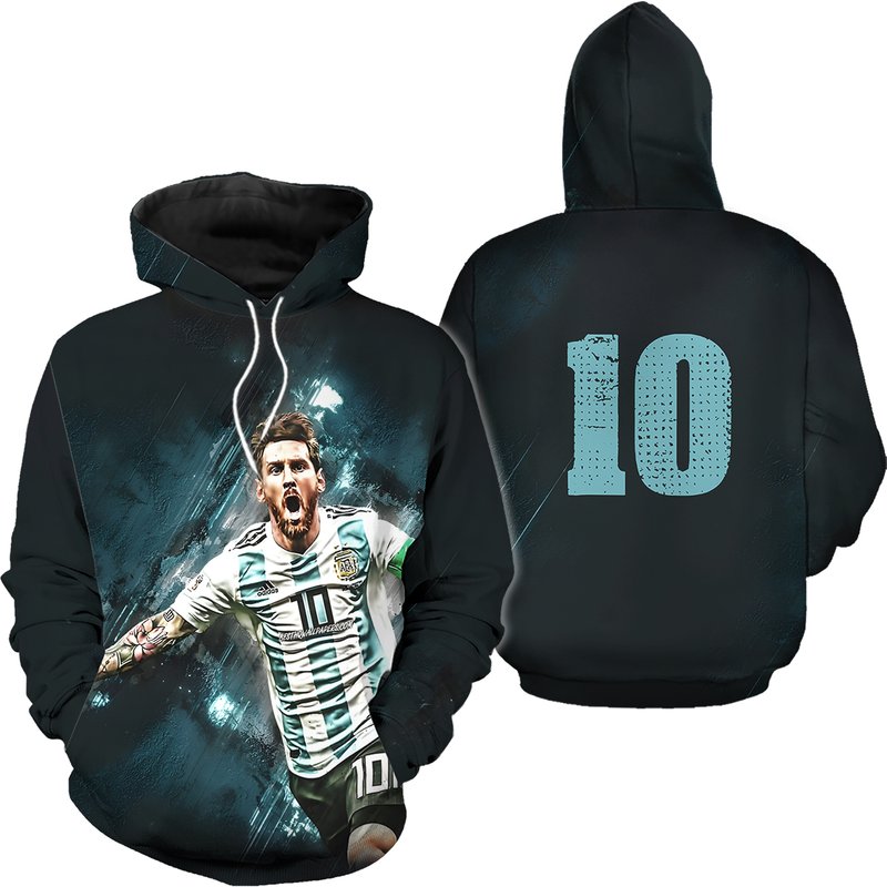 Messi Number 10 Football Player, Rap Hip Hop 90s Bootleg Hoodie — Sweats à capuche pour hommes
