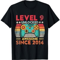 Level 9 Unlocked Awesome Since 2014 Funny 9th Birthday Gamer T-shirt — T-shirts pour hommes