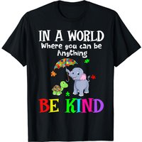 In A World Where You Can Be Anything Be Kind Elephant Turtle T-shirt — T-shirts pour hommes
