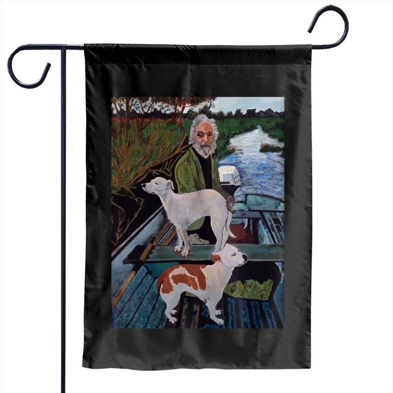 Goodfellas Painting Old Man With Dog Garden Flags — Drapeaux décoratifs