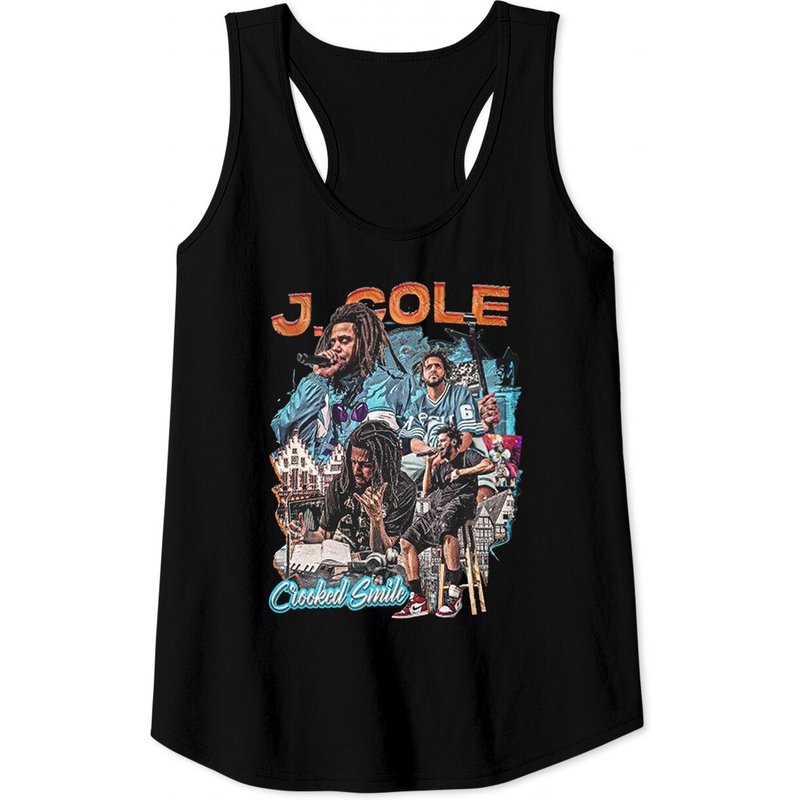 J Cole Crooked Smile Rapper Tank Tops — T-shirts pour hommes