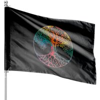 Multi Color Tree Of Life - Sacred Geometry - House Flags