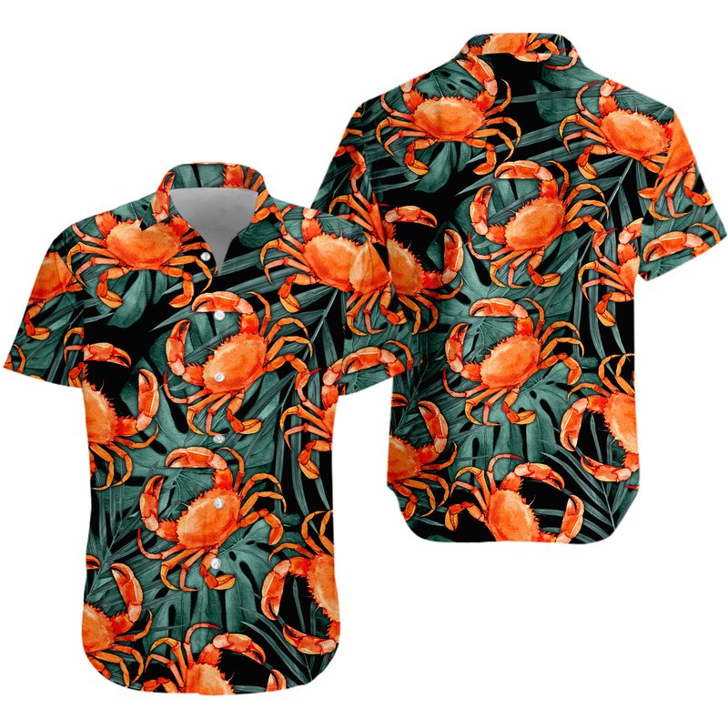 Crab Hawaiian Shirt, Maryland Crab Aloha Shirt — Chemises décontractées pour hommes