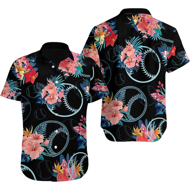 Hawaiian Aloha Shirt, Baseball Hawaiian Shirt — Chemises décontractées pour hommes