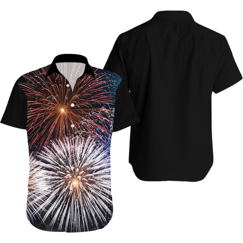 Men's Fireworks Hawaiian Shirt — Chemises décontractées pour hommes