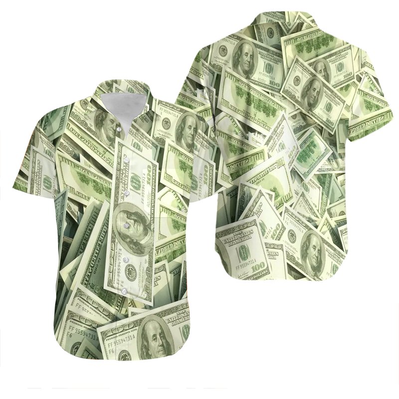 Men's Dollar Bills Hawaiian Shirt — Chemises décontractées pour hommes