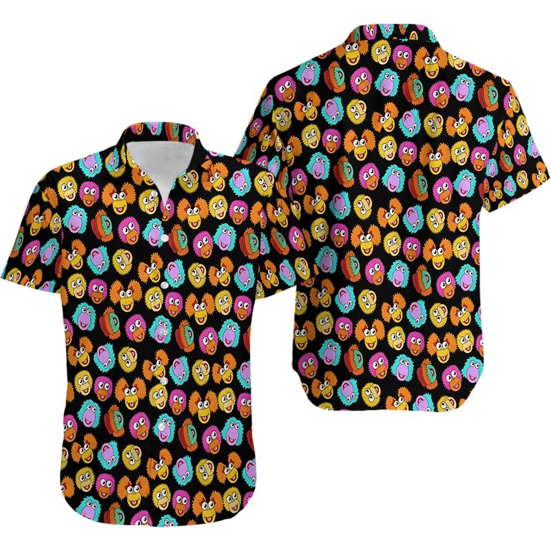 Fraggles Short Sleeved Button Down Shirt — Mens Casual Shirts