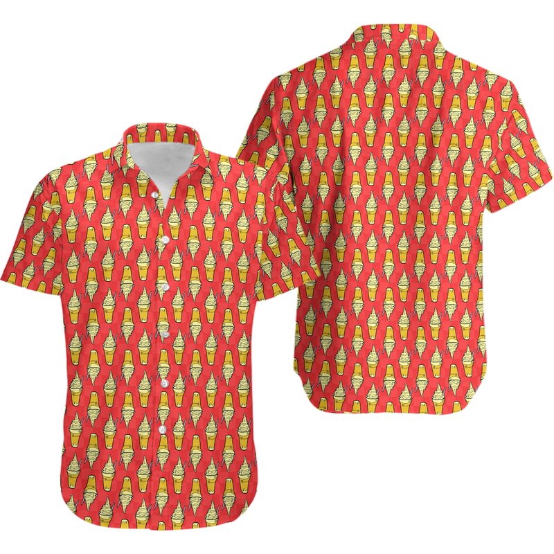 Dole Whip Float Inspired Short Sleeved Button Down Shirt — Chemises décontractées pour hommes