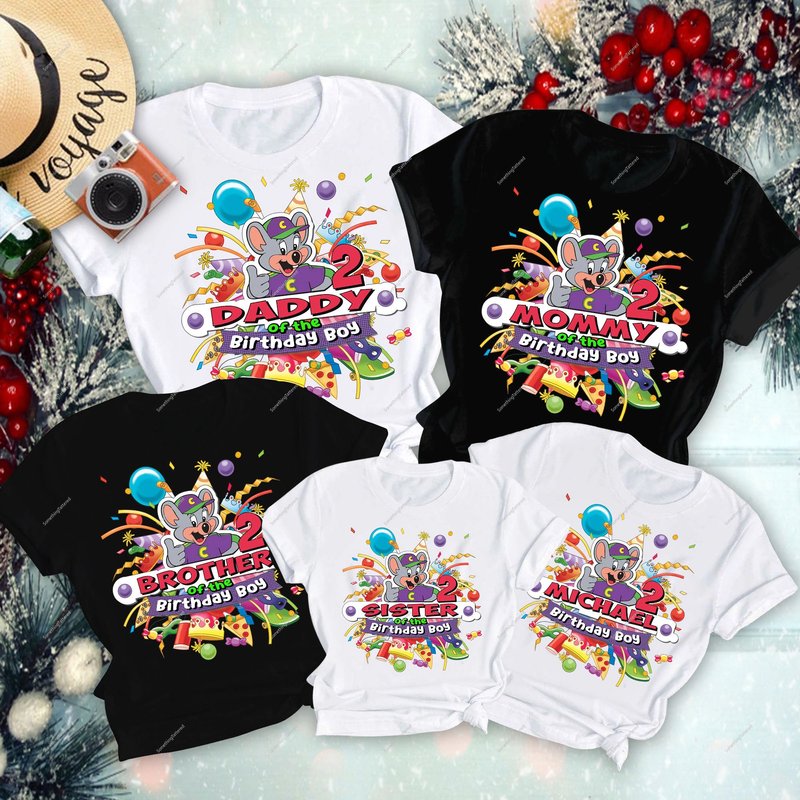 Chuck E Cheese Birthday Shirt, Chuck E Cheese Family Matching Shirts, Personalized Shirt — Mens T Shirts