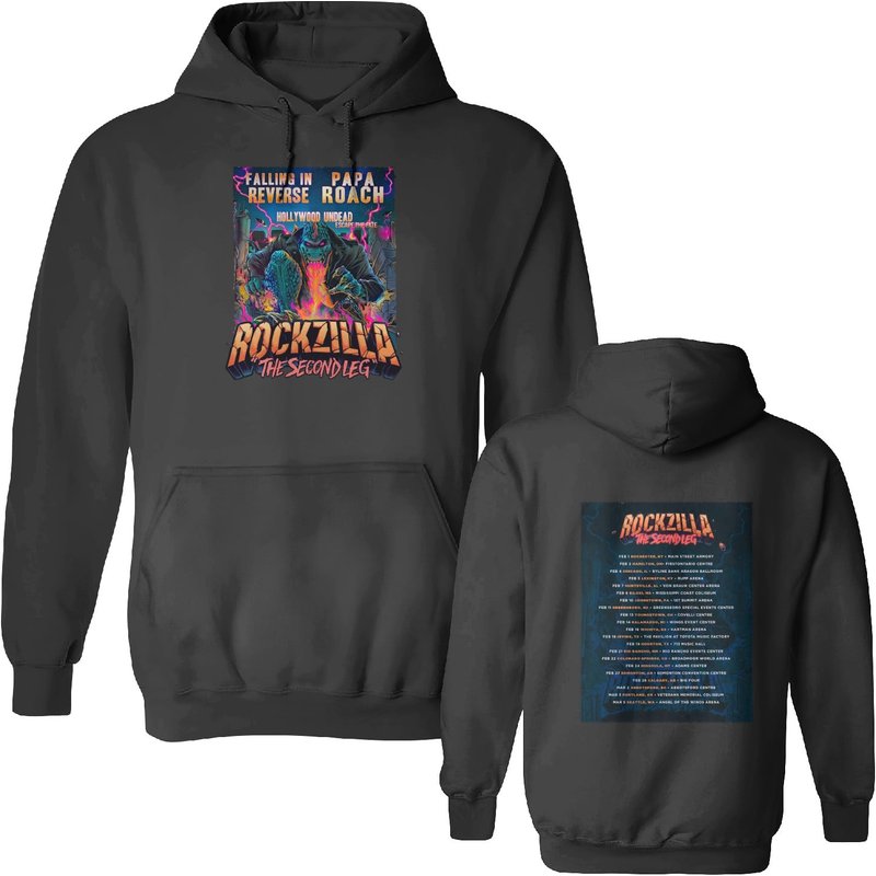 Rockzilla The Second Leg Tour 2023 Tshirt, Falling In Reserve Hoodie — Sweats à capuche pour hommes