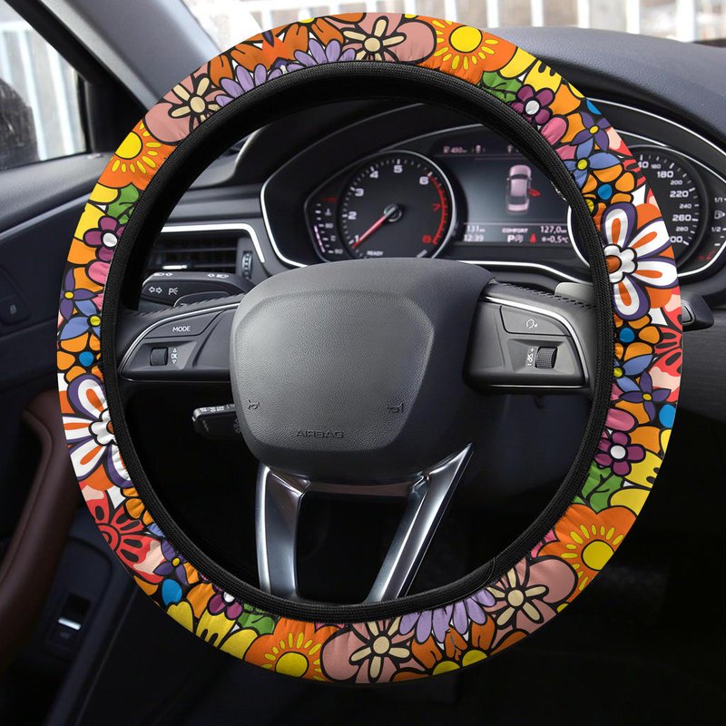 Hippie Flower Steering Wheel Cover — Couvre Volant