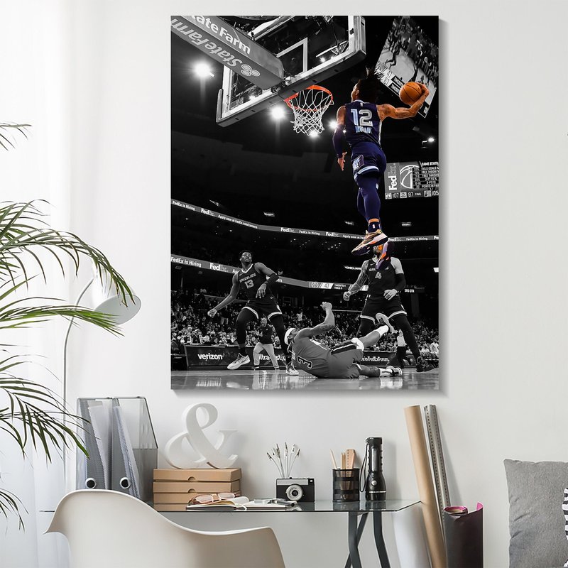 Ja Morant Dunk Poster - Memphis Grizzlies Art — Posters & Prints