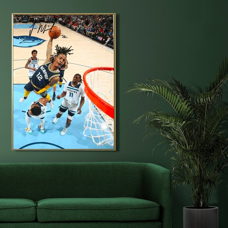 Ja Morant Dunk Signature Poster Wall Decor, Sports Poster — Posters & Prints