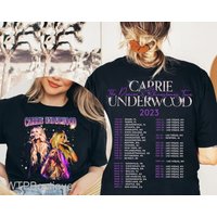 Carrie Underwood Denim And Rhinestones Tour 2023 Double Sided T Shirt