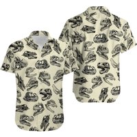 Dinosaur Skull Button Up Shirt, Dinosaur Shirts