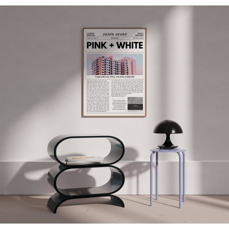 Frank Ocean Poster, Minimalist Album Print, Frank Ocean Pink + White — Posters & Prints