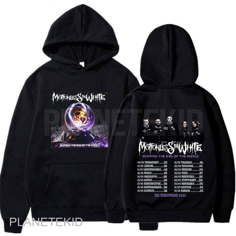 2023 Motionless In White Scoring The End Of The World Uk Europe Tour Hoodie