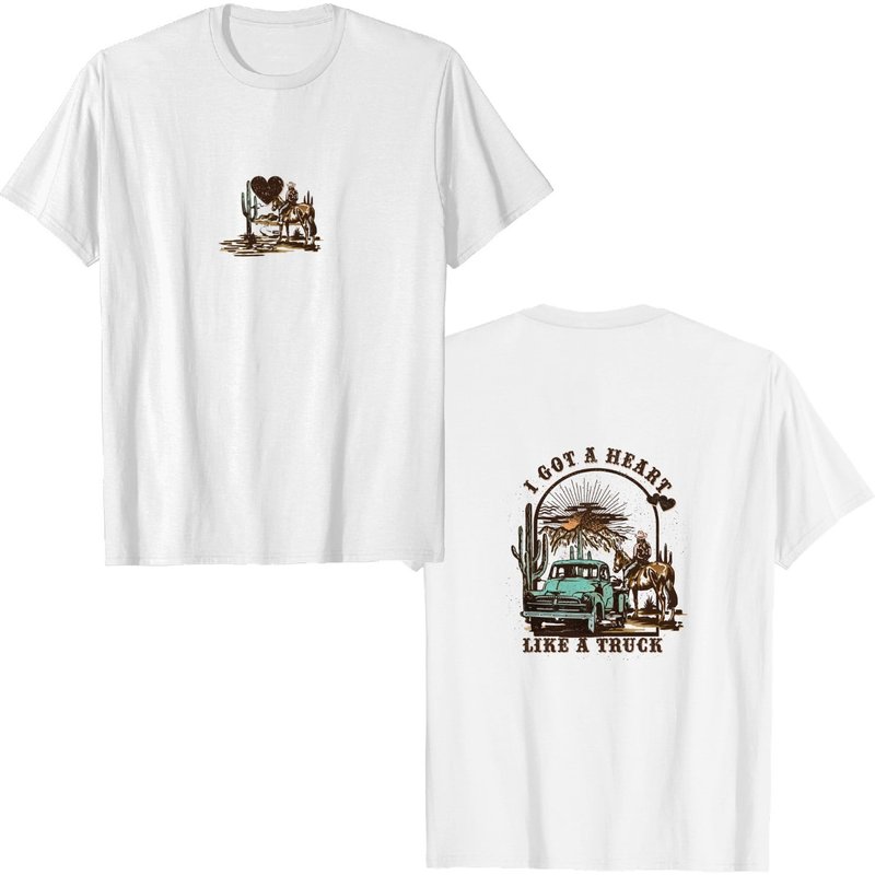 Comfort Colors Heart Like A Truck Shirt Cowgirl Tshirt Country Music Tshirt — T-shirts pour hommes