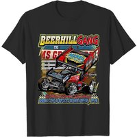 Vintage Y2k 2000s Beer Hill Gang Sprint Car Dirt Track Racing Graphic T-shirt