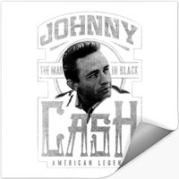 Johnny Cash The Man In Black Vintage 80s Stickers, Johnny Cash Riders In The Sky Vintage Style Stickers, The Highwaymen American Outlaws Stickers — Autocollants