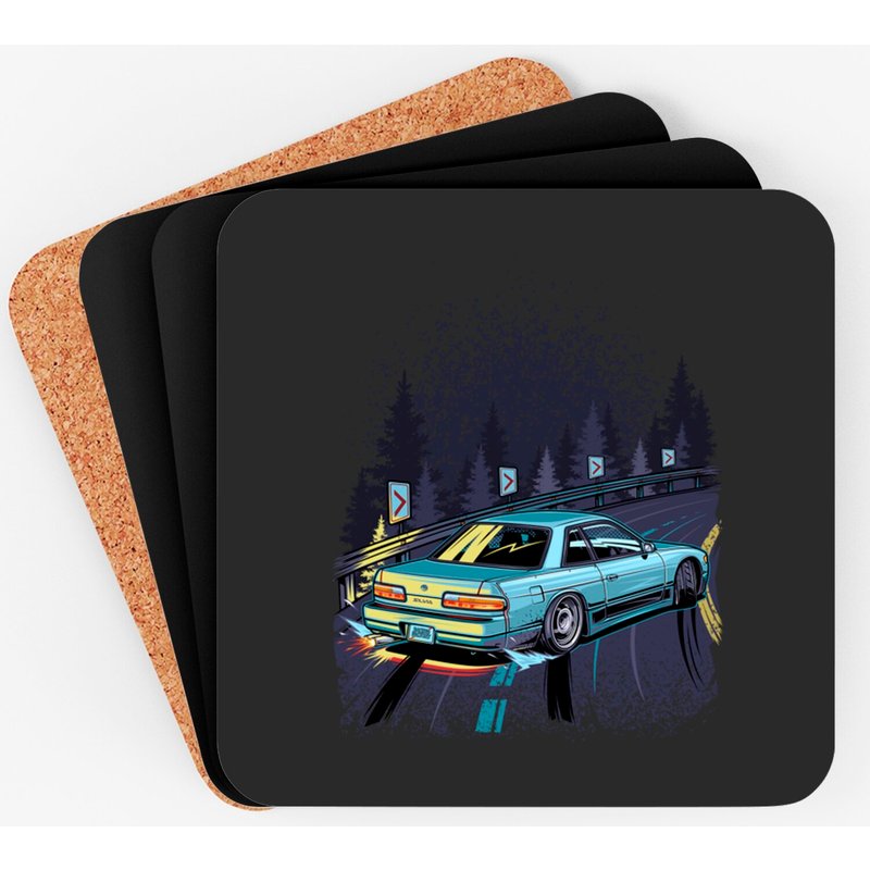 Silvia S13 Touge Drift - Silvia S13 Touge Drift - Coasters — Coasters & Placemats